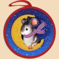 Схема для вышивания бисером МАРИЧКА "Елочная игрушка. Мышка на луне" 